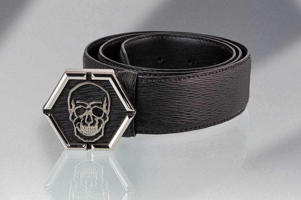 PHILIPP PLEIN  Leather Belt Hexagon