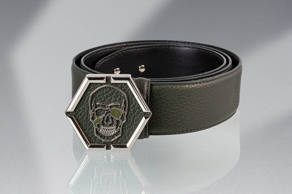 PHILIPP PLEIN  Leather Belt Hexagon