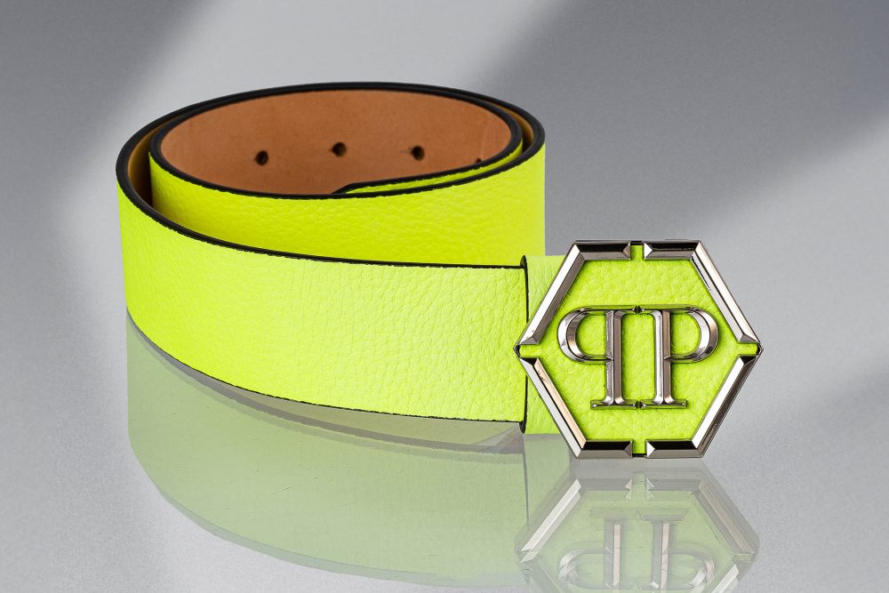PHILIPP PLEIN LEATHER BELT HEXAGON