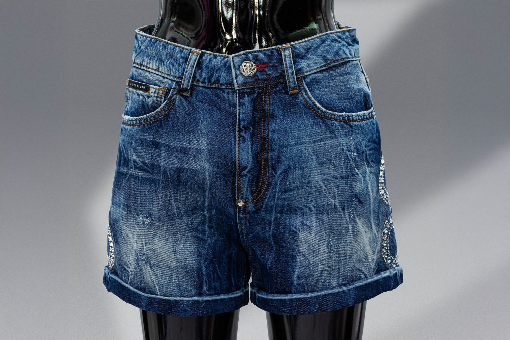 PHILIPP PLEIN DENIM SHORTS